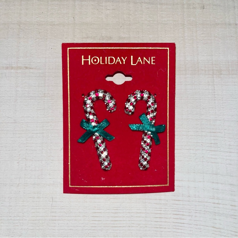 Holiday Lane Candy Cane Christmas Earrings